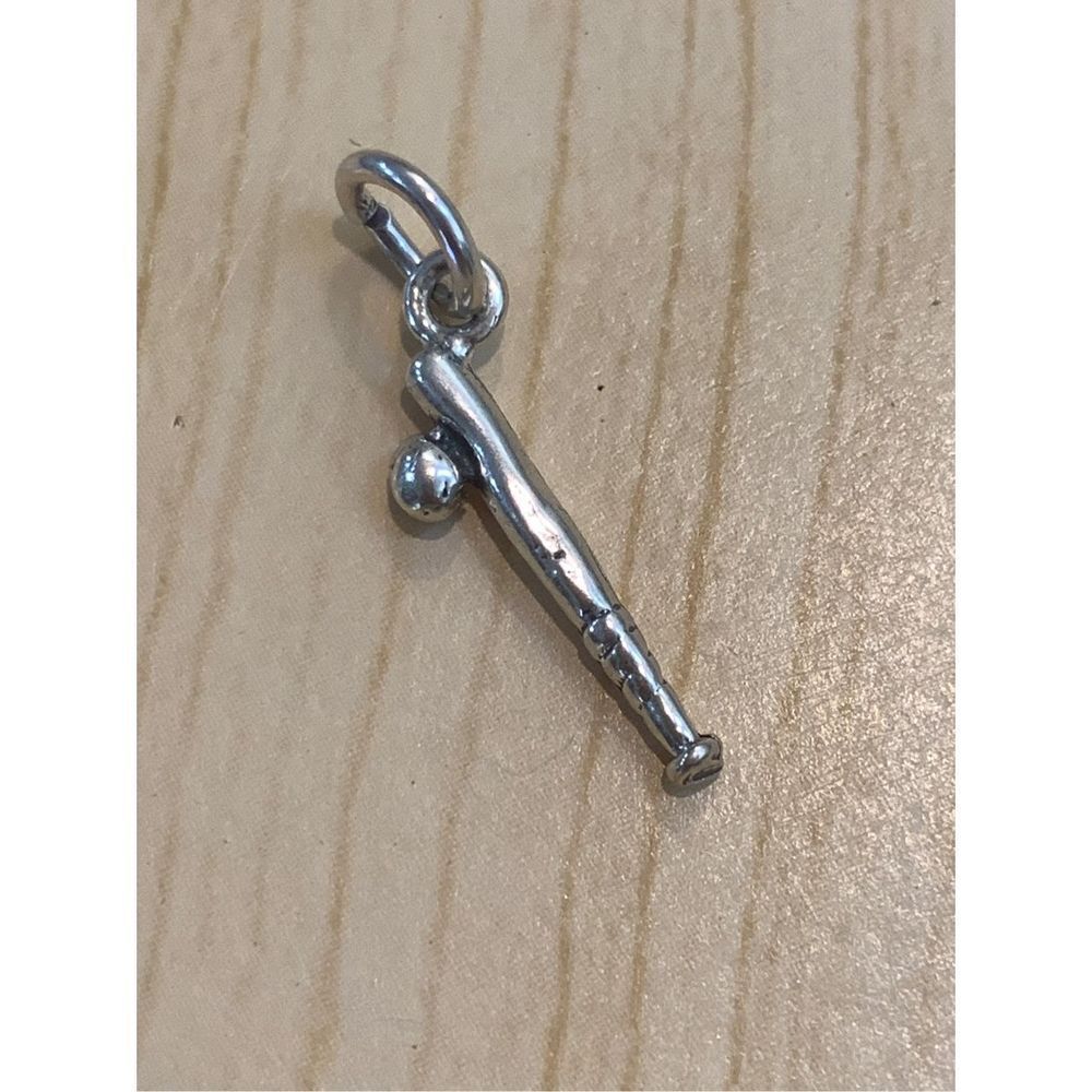 .925 Baseball and Bat Sterling Silver Jewelry Charm #sports #baseball
